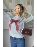 Sequin Bow Knit Sweater