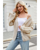 Comfy Streetwear Beige Cardigan