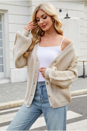 Comfy Streetwear Beige Cardigan