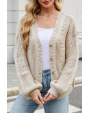 Comfy Streetwear Beige Cardigan