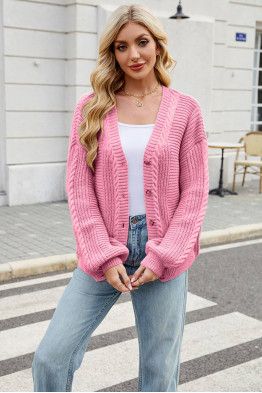 Comfy Streetwear Pink Cardigan