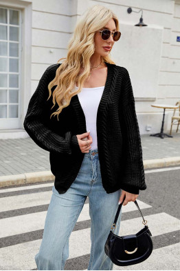 Comfy Streetwear Black Cardigan