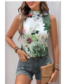 Botanical Bow Satin Blouse