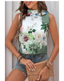 Botanical Bow Satin Blouse