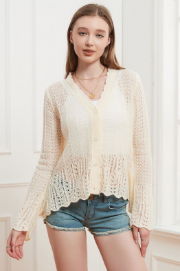 Cream Breeze Crochet Cardigan