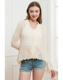 Cream Breeze Crochet Cardigan