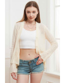 Cream Breeze Crochet Cardigan