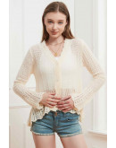 Cream Breeze Crochet Cardigan