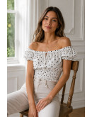 Lucy Polka Dot Smocked Top