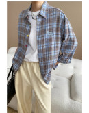 Plaid Everyday Button Blue Shirt