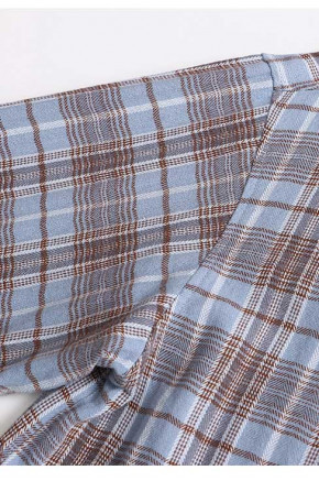 Plaid Everyday Button Blue Shirt