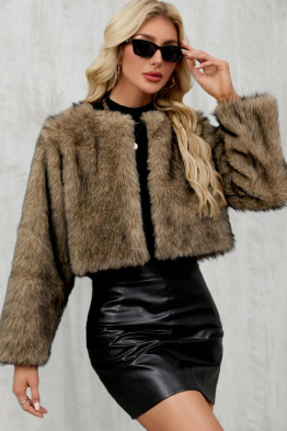 Casey Cropped Faux Fur Jacket