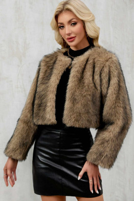 Casey Cropped Faux Fur Jacket