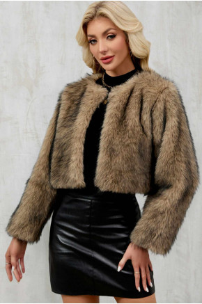 Casey Cropped Faux Fur Jacket