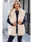 Longline Faux Fur Ivory Vest