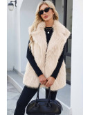 Longline Faux Fur Ivory Vest