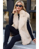 Longline Faux Fur Ivory Vest
