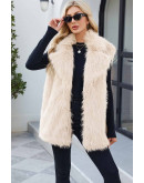 Longline Faux Fur Ivory Vest