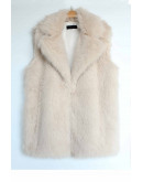 Longline Faux Fur Ivory Vest