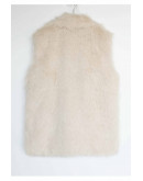 Longline Faux Fur Ivory Vest