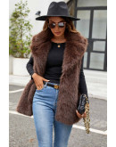 Longline Faux Fur Brown Vest