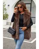 Longline Faux Fur Brown Vest