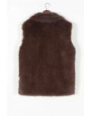 Longline Faux Fur Brown Vest