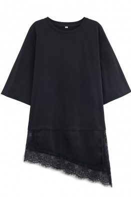 Lisa Lace Layered Black Top