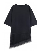 Lisa Lace Layered Black Top
