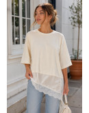 Lisa Lace Layered Cream Top