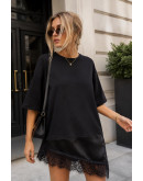 Lisa Lace Layered Black Top