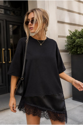 Lisa Lace Layered Black Top