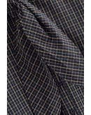 Awesome Jade Necktie Plaid Blouse