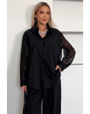 Black Lace Statement Shirt