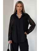 Black Lace Statement Shirt