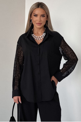 Black Lace Statement Shirt