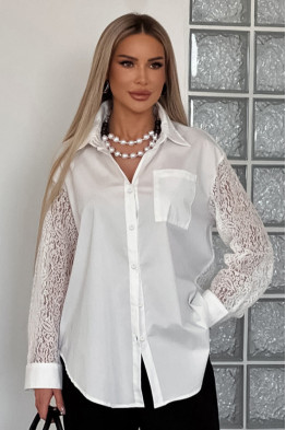 White Lace Statement Shirt