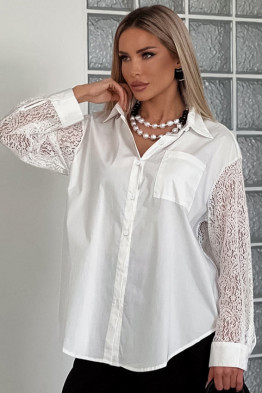 White Lace Statement Shirt