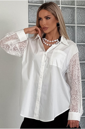 White Lace Statement Shirt