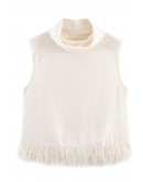Clara Fringe Cowl Neck Top