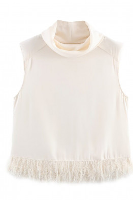 Clara Fringe Cowl Neck Top