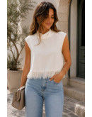 Clara Fringe Cowl Neck Top