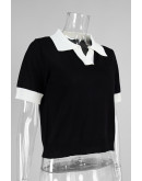 Claire Contrast Collar Knit Top  