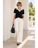 Claire Contrast Collar Knit Top  