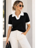 Claire Contrast Collar Knit Top  