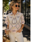 Harriet Mosaic Button Top