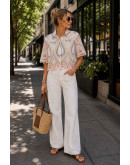 Harriet Mosaic Button Top