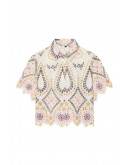 Harriet Mosaic Button Top