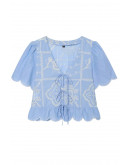 Ava Scallop Tie Front Top
