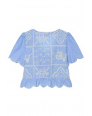 Ava Scallop Tie Front Top